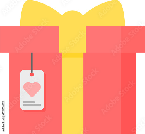 Red gift. Red gift with card.