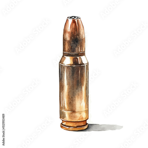 Cartridge, watercolor clipart vector, high quality, isolated on a white background.