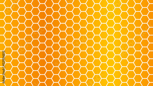 六角形　背景　オレンジ　黄色　グラデーション　ベクター　ハニカム　蜂の巣