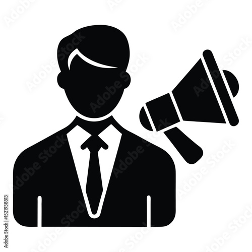 Marketing manager element isolated flyer design draft on white background