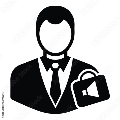 Marketing manager element isolated flyer design draft on white background