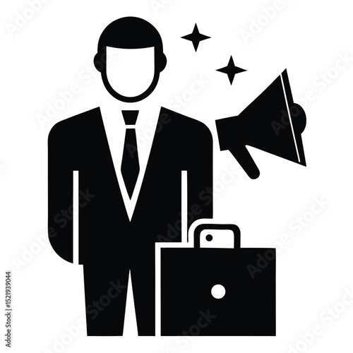 Marketing manager element isolated landing page layout on white background