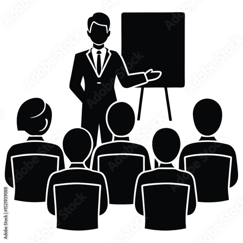 Marketing manager element isolated marketing meeting scene on white background
