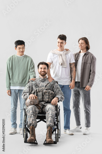 Group of young men and sold...