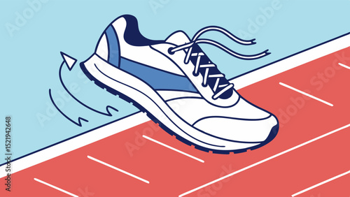 Athletic Shoe Launching from Starting Line on Running Track