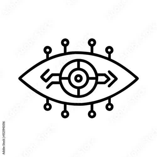 A digital eye icon representing advanced technology and futuristic vision