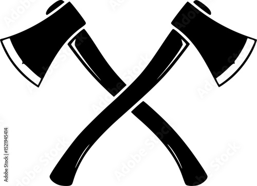 Crossed axes black silhouette vector illustration
