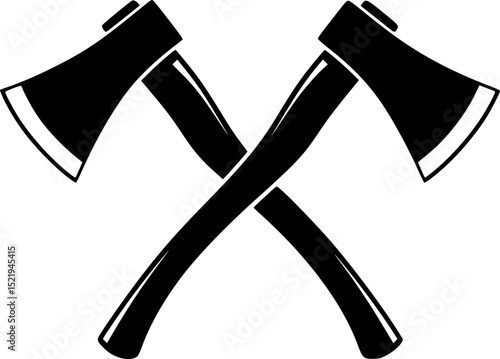 Crossed axes black silhouette vector illustration
