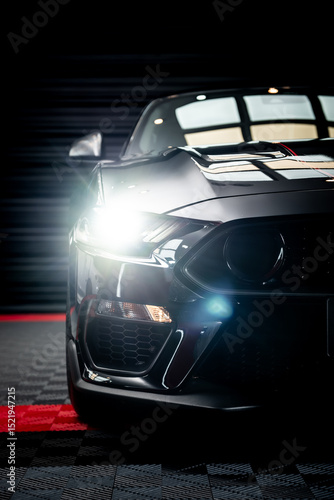 automovil superdeportivo con faros led encendidos