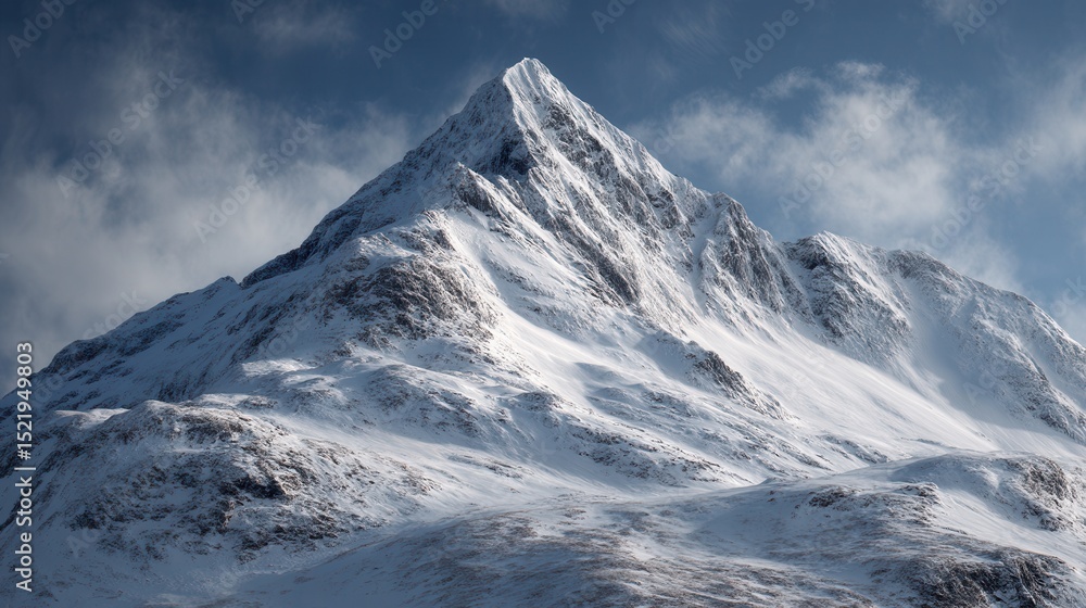 Obraz premium Majestic Snow-Covered Mountain Peak A Breathtaking Winter Landscape