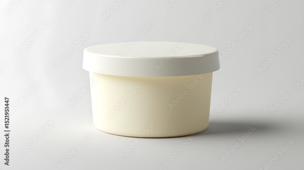 Blank cream plastic box mockup Blank cream plastic box mockup