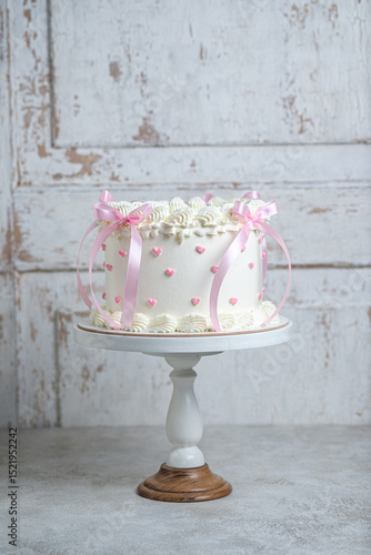 Stylish cake for a girl in the Lambeth style.