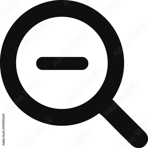 Zoom out magnifying glass with minus symbol minimizing search