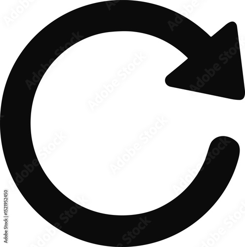 Circular arrow representing refresh, reload, rotation, repeat and restarting