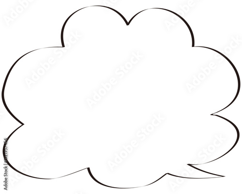 シンプルなマーカー風のもやもやふきだしのイラスト