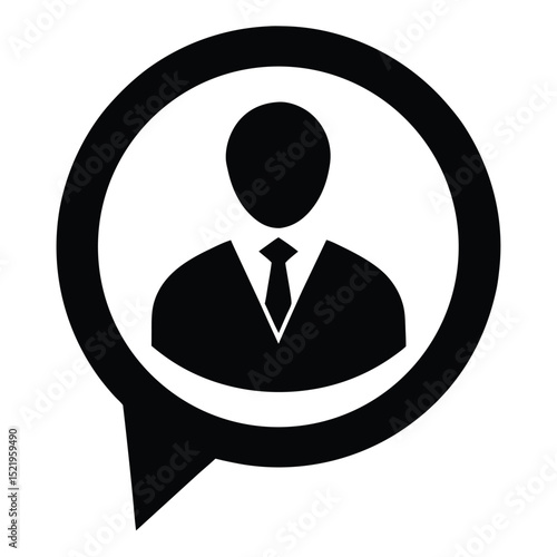 salesperson element isolated online chat bubble on white background