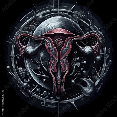 digital artistic illustration of the uterus 91