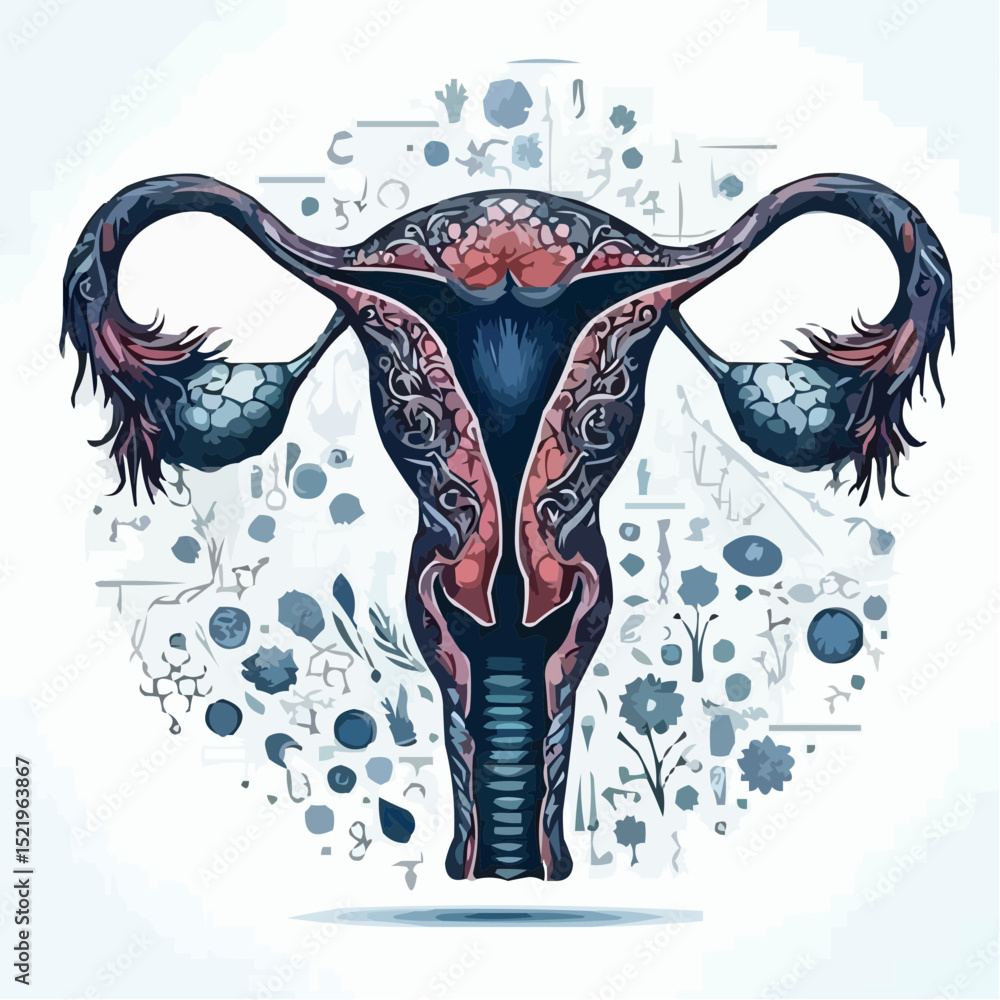 Obraz premium digital artistic illustration of the uterus 59