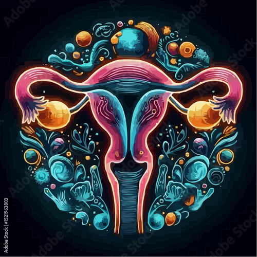 digital artistic illustration of the uterus 70
