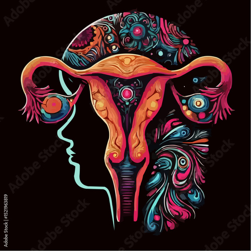 digital artistic illustration of the uterus 68