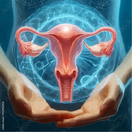 digital artistic illustration of the uterus 60
