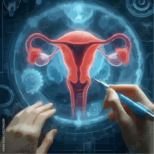 digital artistic illustration of the uterus 28