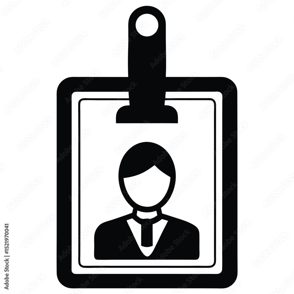 Obraz premium eceptionist element isolated visitor badge holder on white background