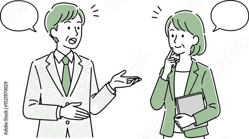 会話をする男性と女性