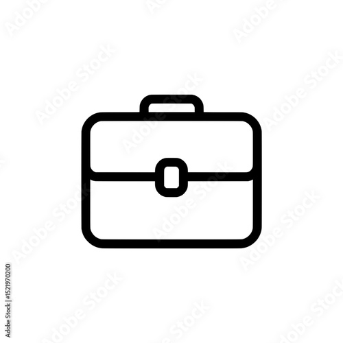 Professional briefcase icon in black solid silhouette style representing business or office themes
