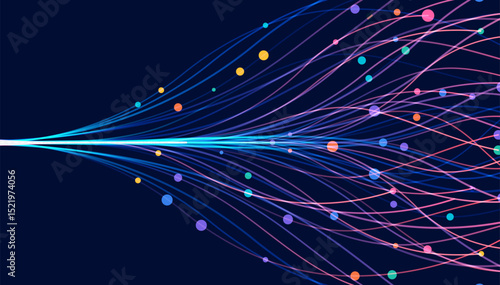 Ai technology. Concept of artificial intelligence. Dots lines. Digital, communication, science, networks