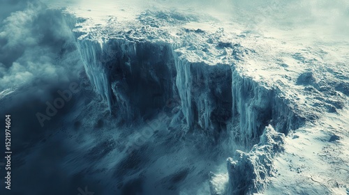 A melting glacier in the Arctic, Global Warming, Powerful and alarming