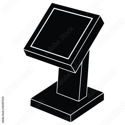 receptionist element isolated touchscreen panel on white background