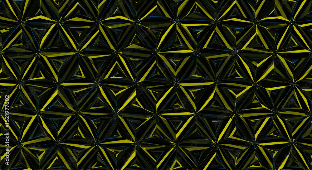 Abstract Geometric Pattern Dark Triangles and Yellow Lines Seamless Texture Abstract Geometric Pattern Dark Triangles and Yellow Lines Seamless Texture