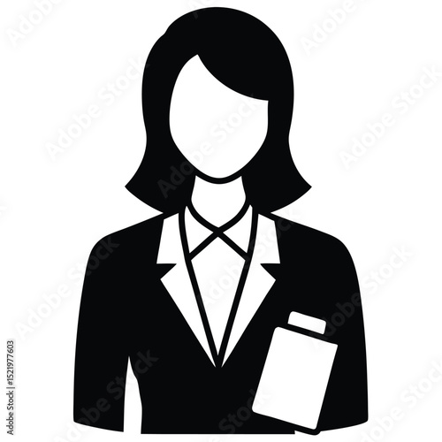 receptionist element isolated visitor pass on white background