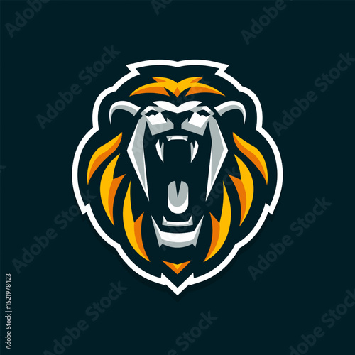 Lion roar mascot logo for sport