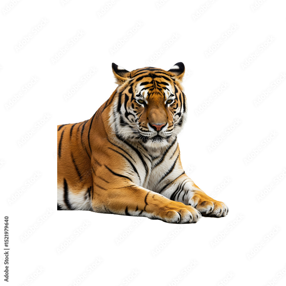 Obraz premium Fierce tiger lying down with intense stare