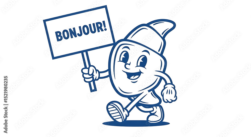 Animated Corn Kernel Character Welcoming in French Animated Corn Kernel Character Welcoming in French