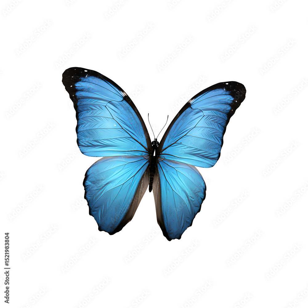 Obraz premium Vibrant blue butterfly with wings spread