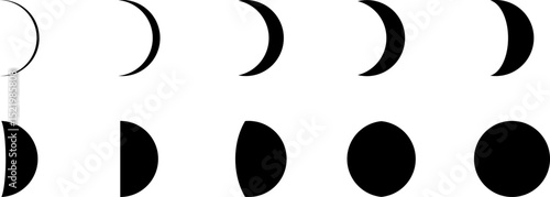 Moon phases icon isolated on transparent background