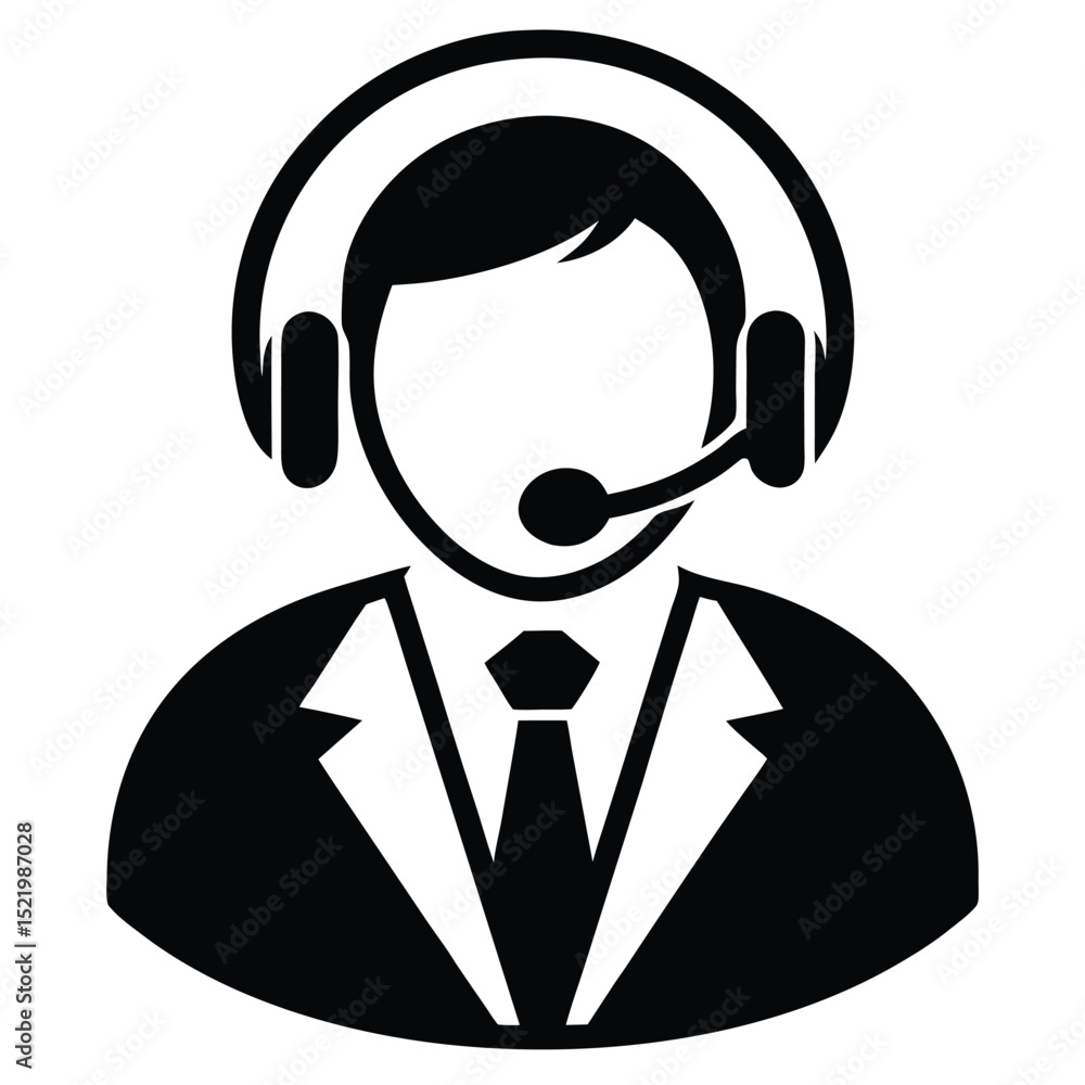 Call center agent element isolated customer profile on white background Call center agent element isolated customer profile on white background