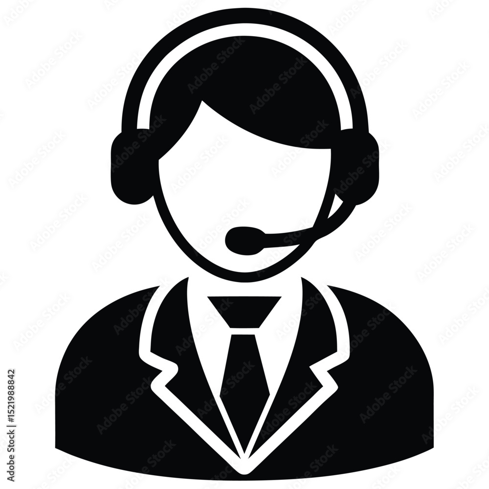Call center agent element isolated escalation call icon on white background Call center agent element isolated escalation call icon on white background