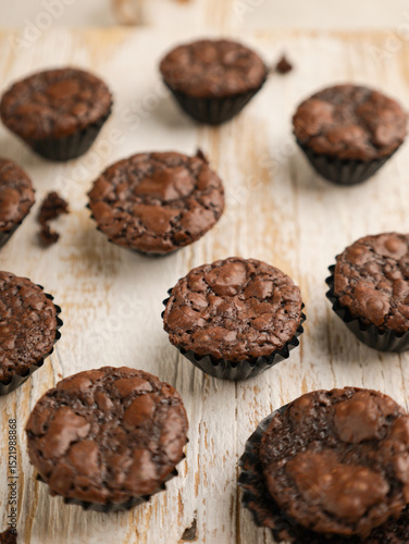 Wallpaper Mural Chocolate cake or cookie on white background Torontodigital.ca