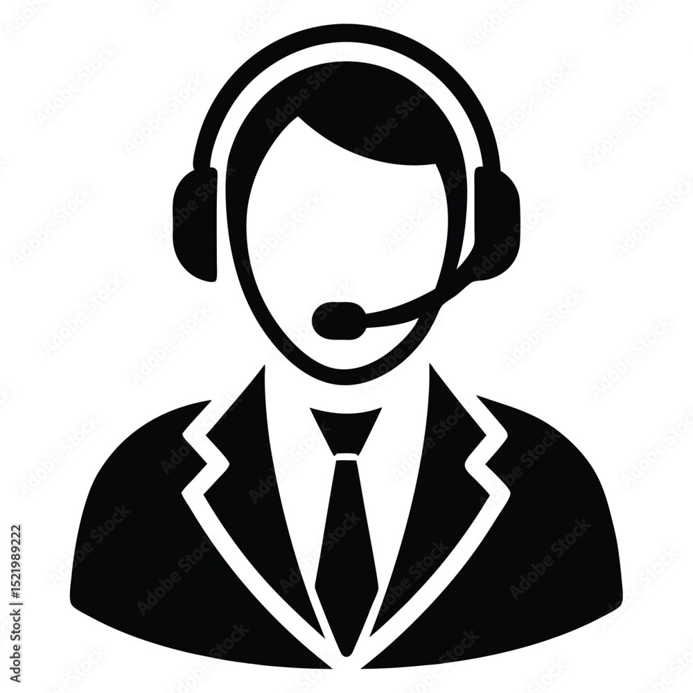 call center agent element isolated headphones on white backgroound call center agent element isolated headphones on white backgroound
