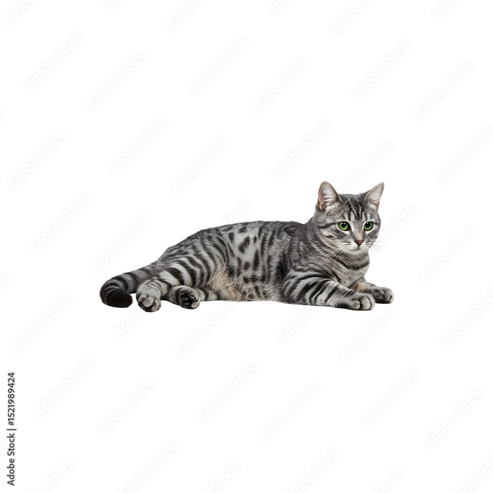 Obraz premium Gray striped tabby cat resting