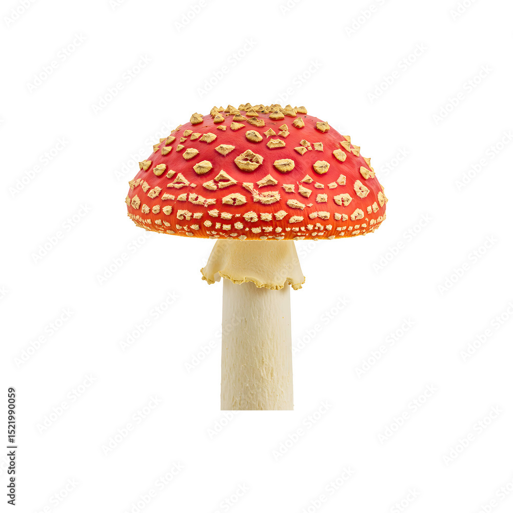 Obraz premium Red and white spotted mushroom