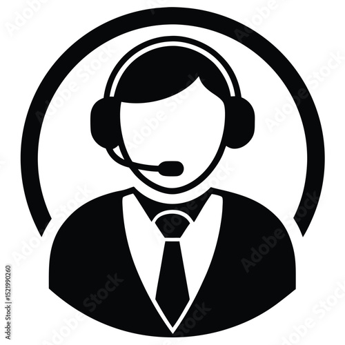 Call center agent element isolated live chat interface on white background