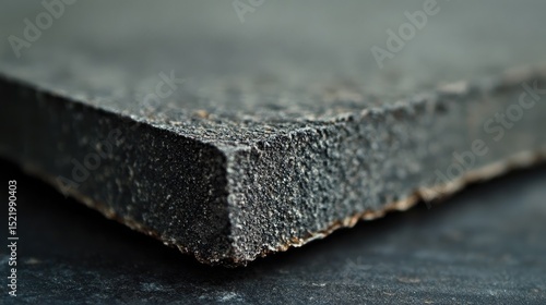 Close-up of Worn Sandpaper Edge Showing Texture and Abrasiveness