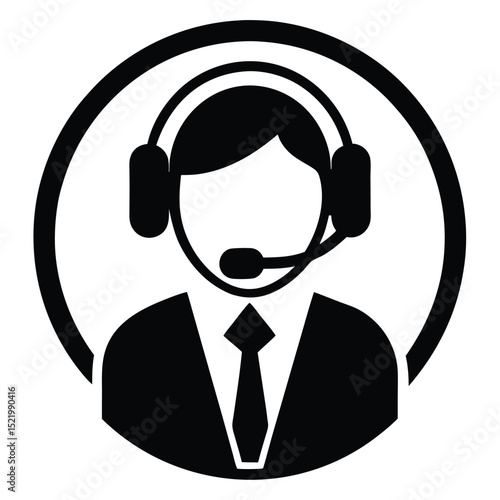 Call center agent element isolated live chat interface on white background