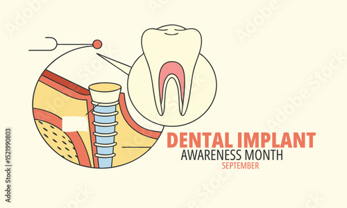 Dental implant awareness month. Teeth implant concept Design.