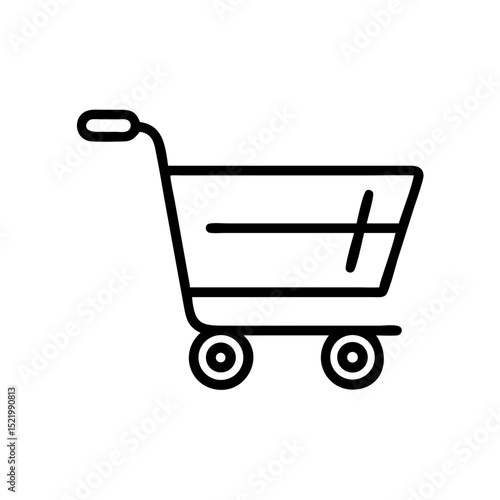 Vector shopping cart illustration in a minimalist style on a white background
